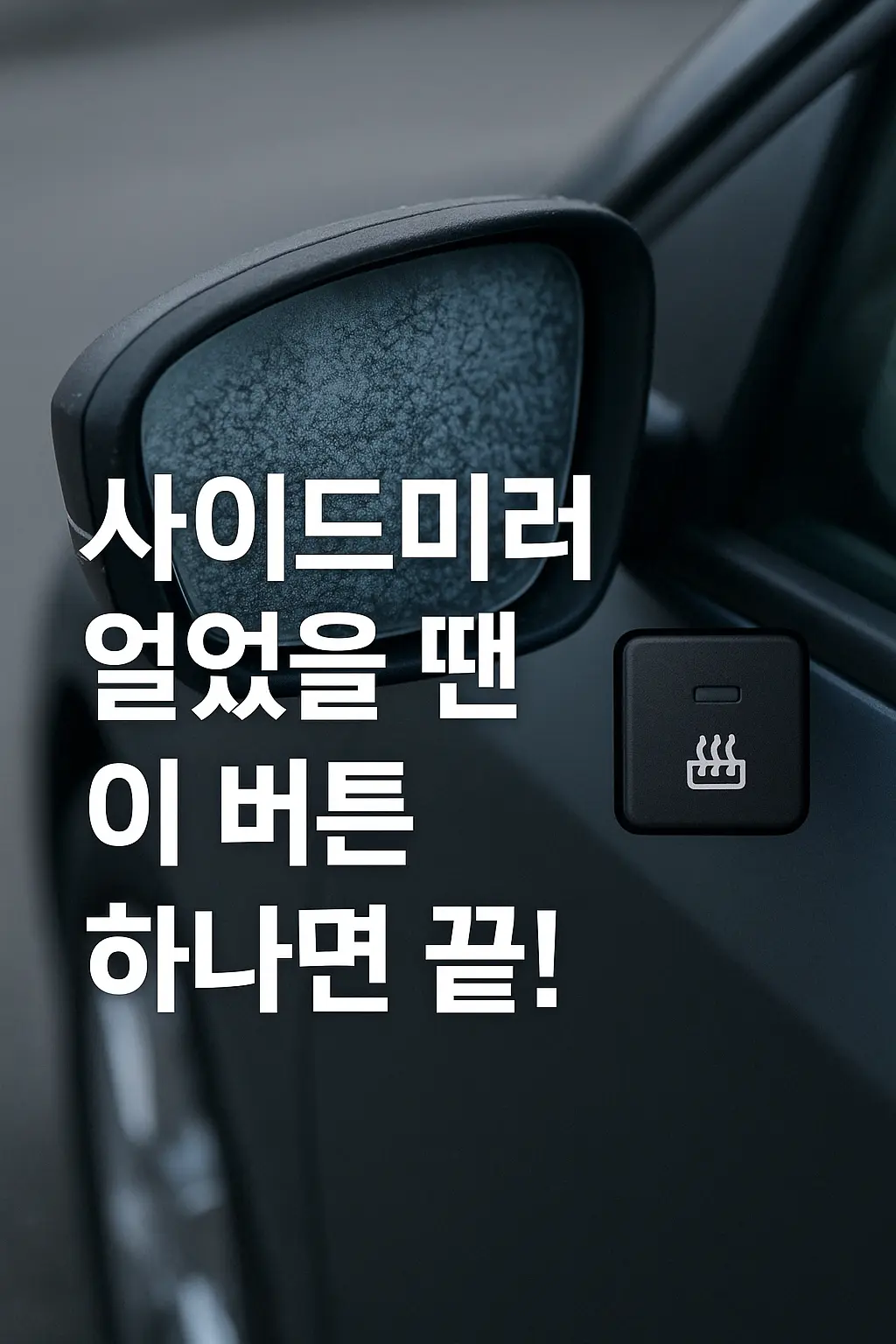 겨울철 사이드미러가 얼었을 때 빠르게 해결하는 버튼 사용 방법 안내 이미지