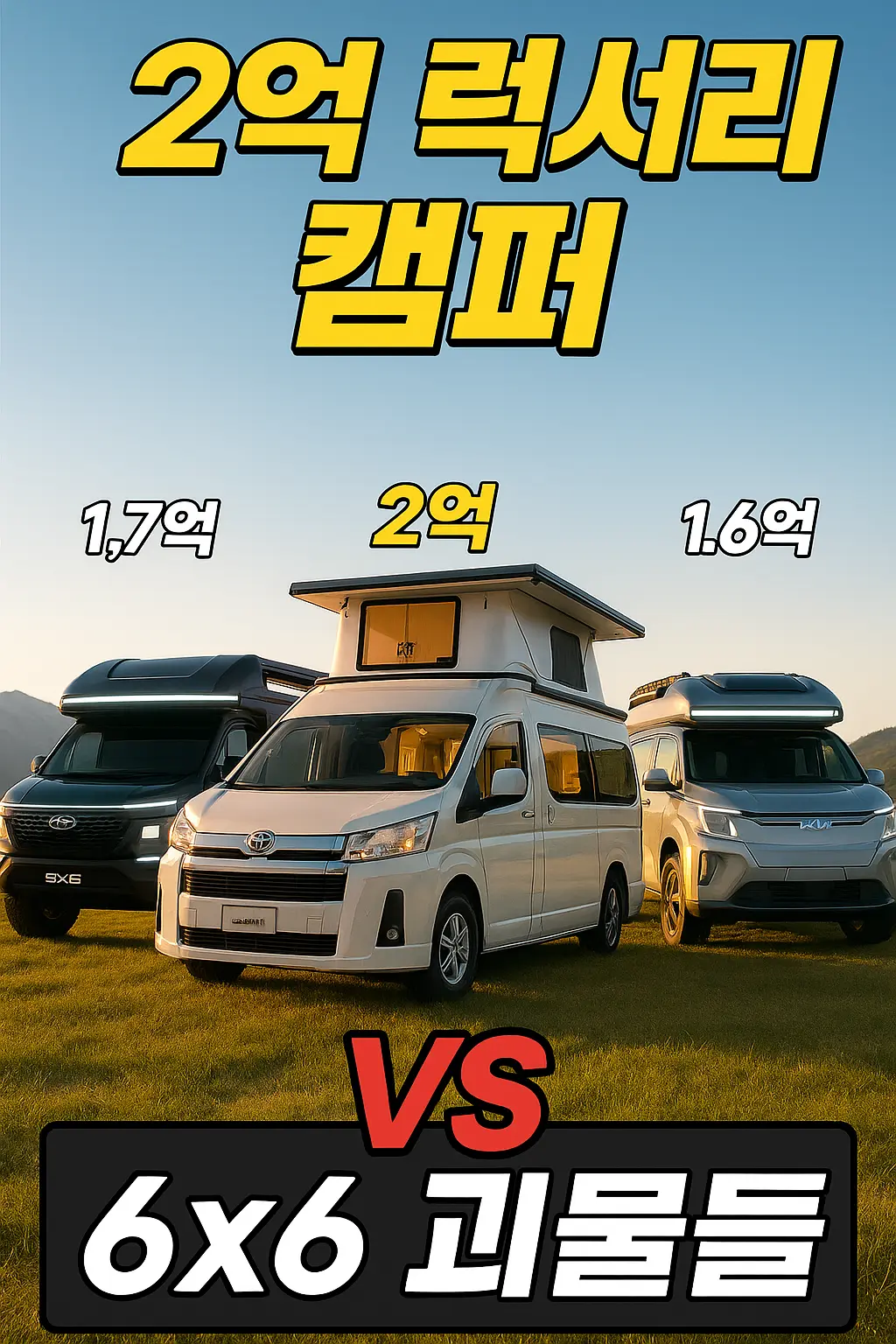 토요타 GranAce 캠퍼 가이드 토요타 GranAce 캠퍼, 스타리아 6×6, 기아 PV5 6×6 가격 비교 썸네일