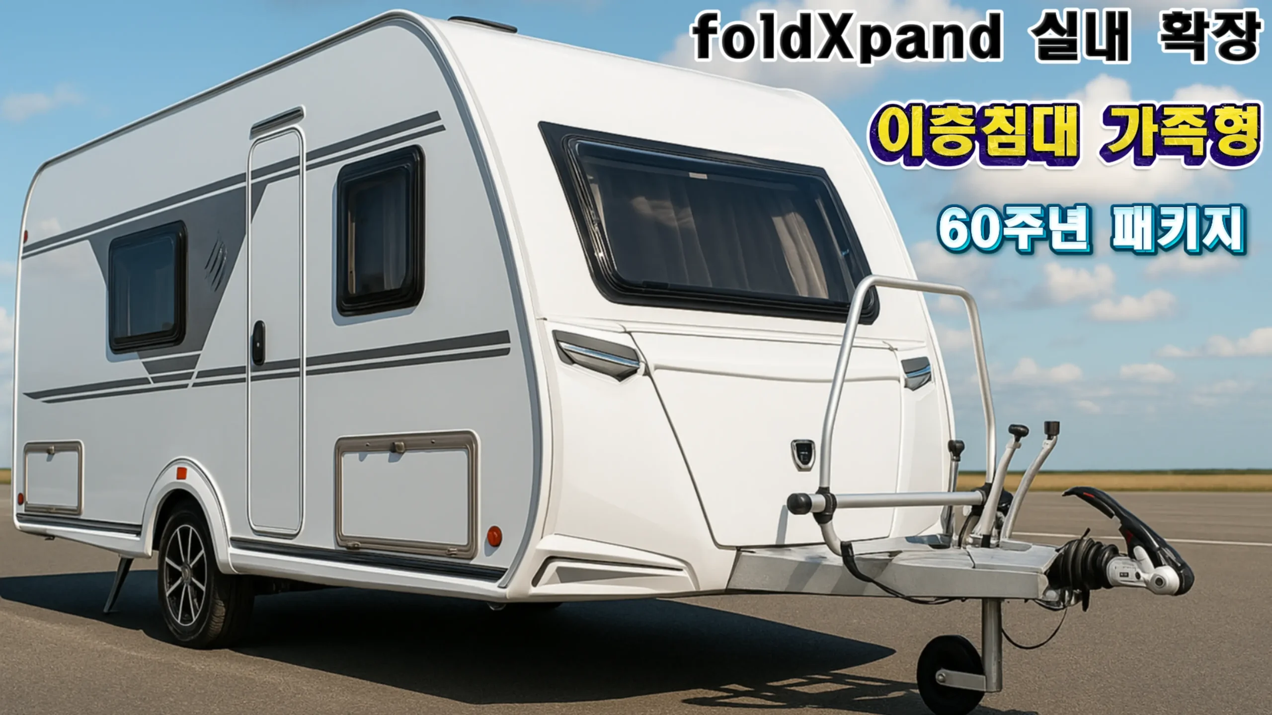 크나우스 Südwind 580 QS 60 Years 리뷰 가족 카라반 foldXpand 후면 구조의 KNAUS Südwind 580 QS 60 Years 외관 전경
