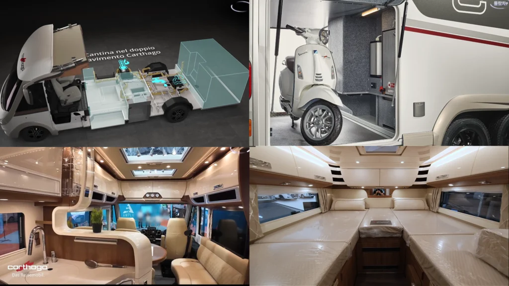 카르타고 chic e-line 2025 더블플로어 구조와 대형 가라지 라운지 침실을 묶은 콜라주